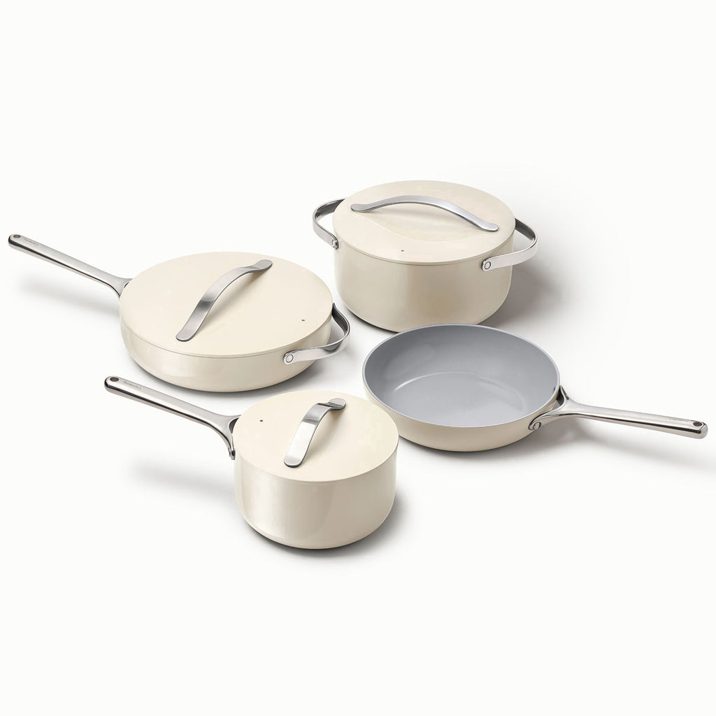 Caraway Ceramic Non-Stick Pots & Pans Cookware Set, 12- Piece, Cream