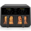 Chefman 9-Quart TurboFry Dual Basket Easy-View Air Fryer, 450°F Max Temp - Black
