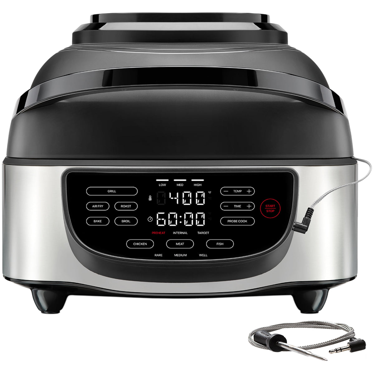 Vaparinckl 5QT Air Fryer, 8-in-1 Electric Hot Oven with Digital Touch Control, Visible Window, Nonstick & Dishwasher Safe Basket, Black