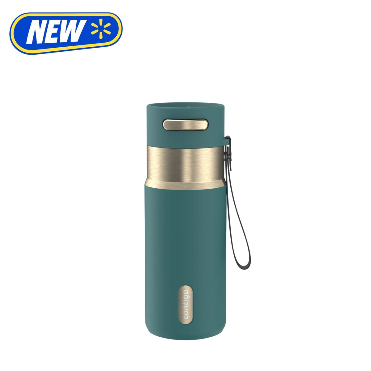 Contigo 16oz AutoSeal Insulated Stainless Steel Water Bottle, Licorice Black/Bronze