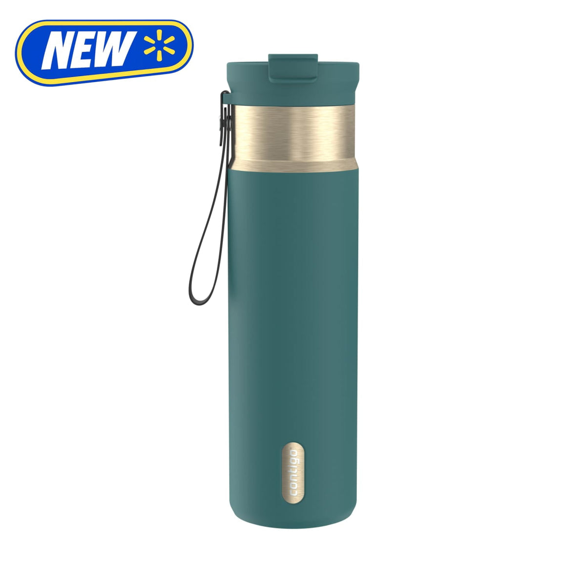 Contigo 24oz DualSip Insulated Stainless Steel Water Bottle with Built-In Straw and Drink Opening, Abyss Blue/Silver