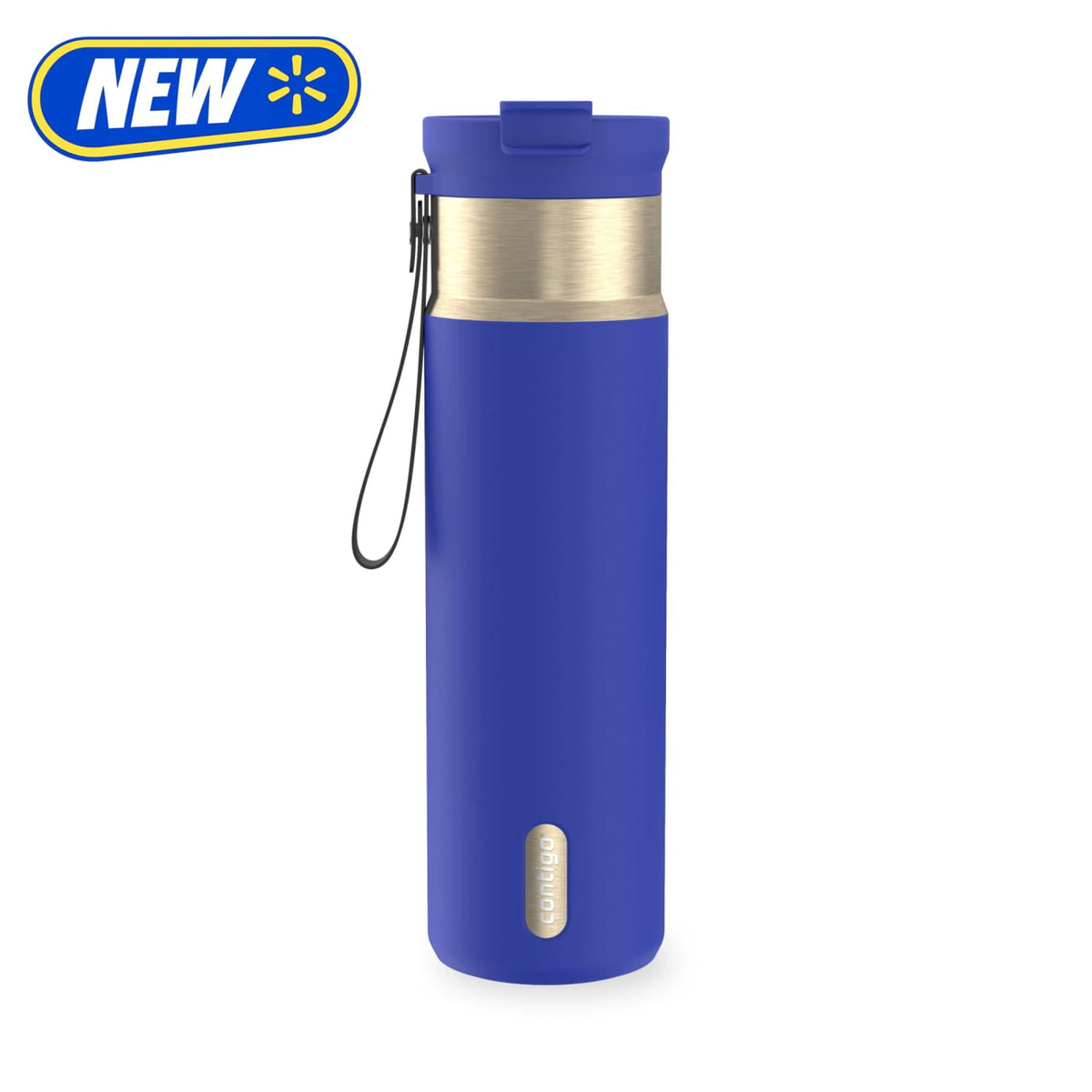 Contigo 24oz DualSip Insulated Stainless Steel Water Bottle with Built-In Straw and Drink Opening, Abyss Blue/Silver