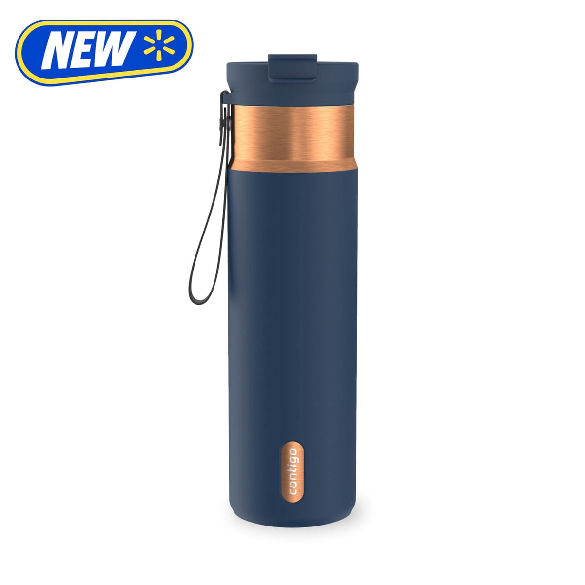 Contigo 24oz DualSip Insulated Stainless Steel Water Bottle with Built-In Straw and Drink Opening, Abyss Blue/Silver