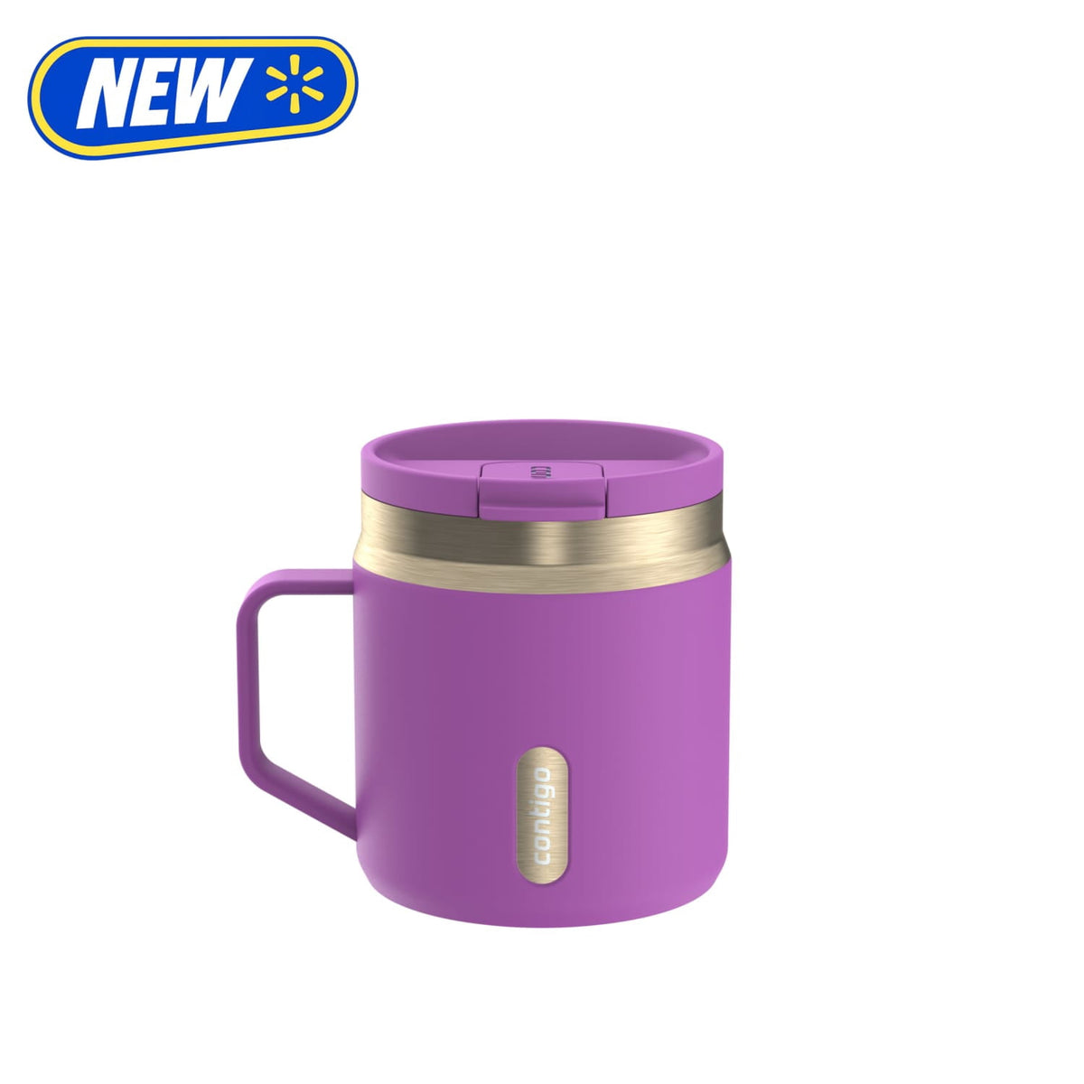 Contigo 14oz SnapSeal Insulated Stainless Steel Coffee Tumbler, Oatmilk Cream/Champagne