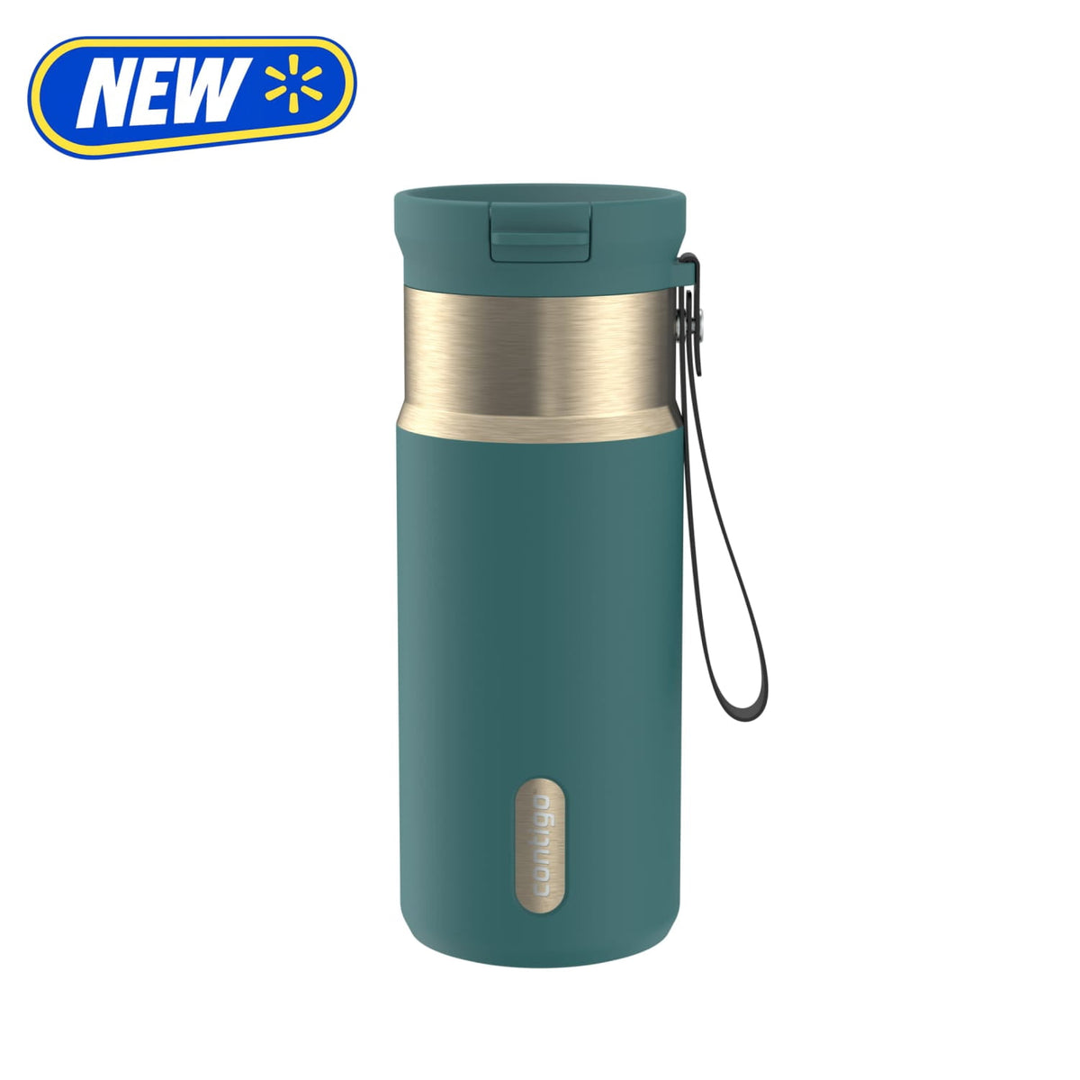 Contigo 16oz SnapSeal Insulated Stainless Steel Water Bottle, Licorice Black/Bronze
