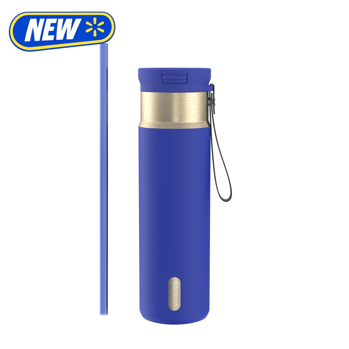 Contigo 24oz SnapSeal Insulated Stainless Steel Water Bottle with Straw, Licorice Black/Bronze