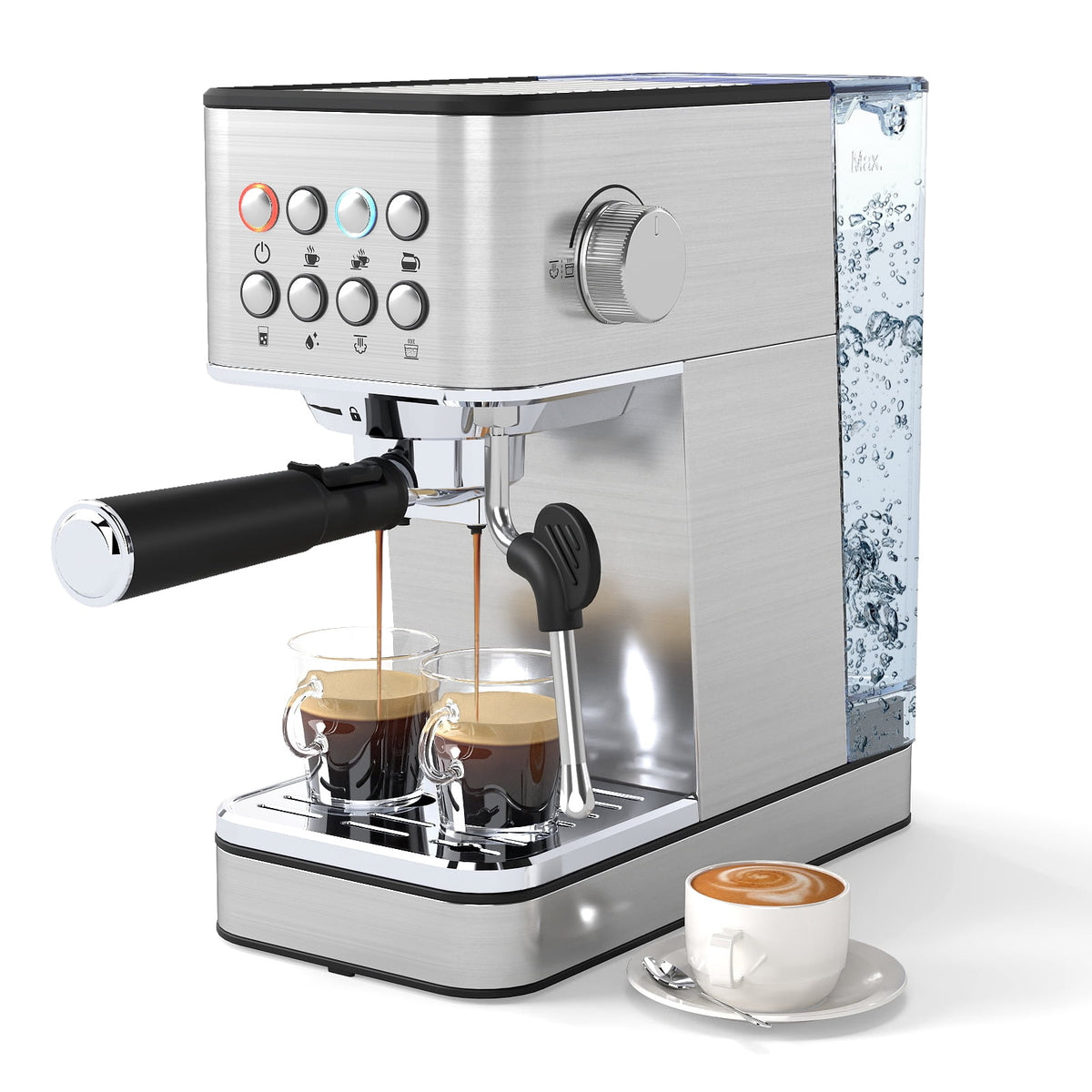 Costway Espresso Machine 20 Bar woth Milk Frother, 57OZ Removable Water Tank & Hot Water