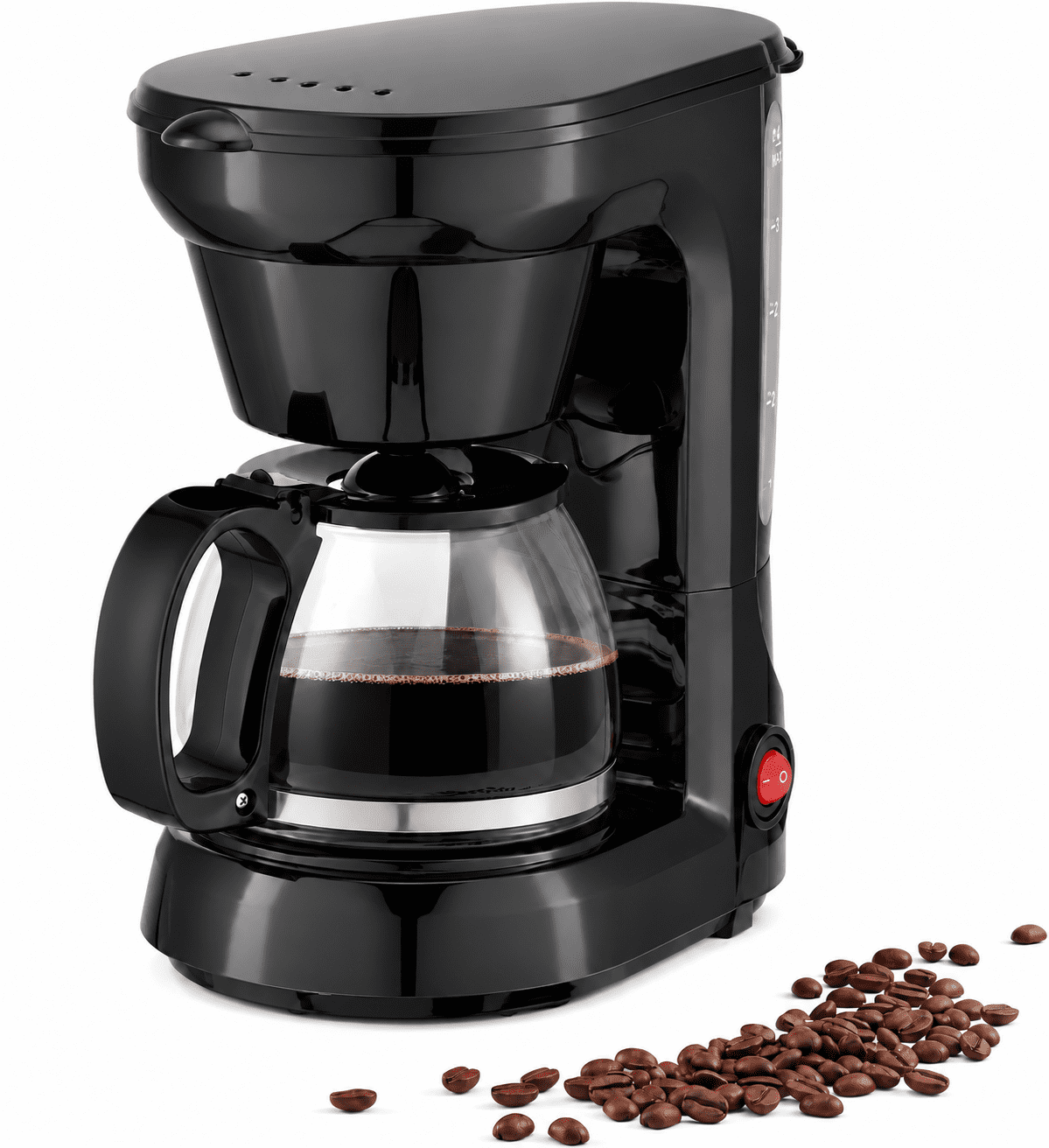 Coffee Maker, 6-Cup Drip Coffee Maker with Glass Carafe, Reusable Filter, Pause and Serve, Keep Warm, Black