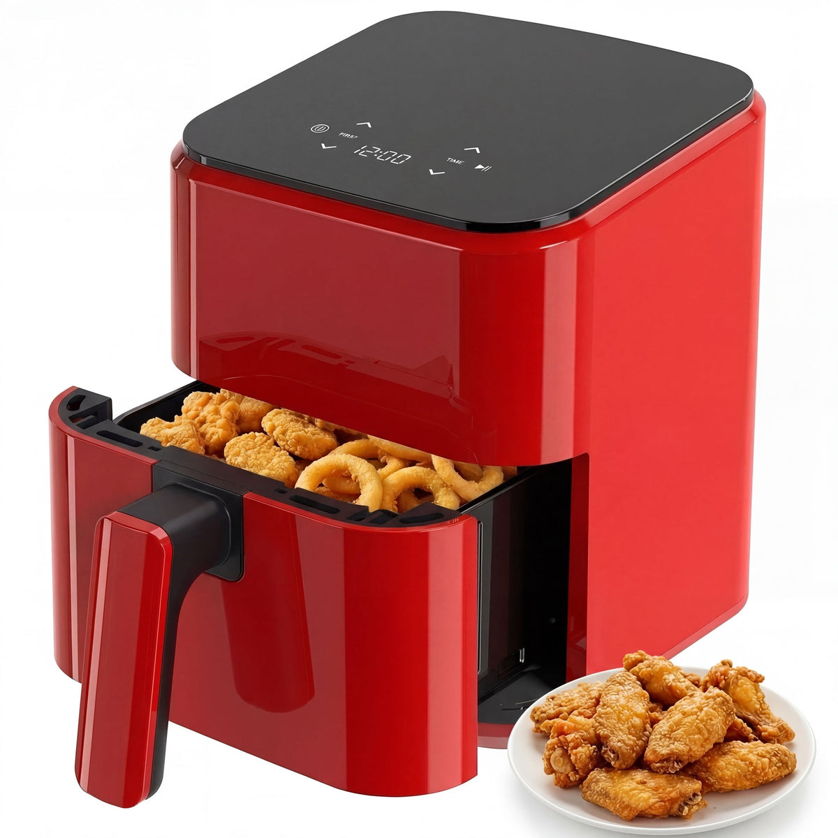 EDX 3 QT Digital Air Fryer, 800W Compact Countertop Air Fryer with Temperature Control, Black
