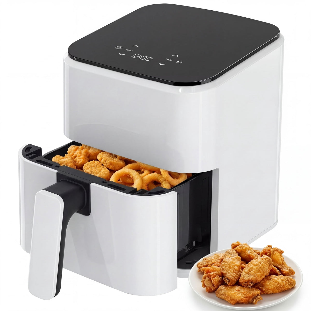 EDX 3 QT Digital Air Fryer, 800W Compact Countertop Air Fryer with Temperature Control, Black