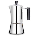 Easyworkz Pedro 6 Cup Stovetop Espresso Maker Stainless Steel Italian Coffee Maker Greca Moka Pot, 10 oz