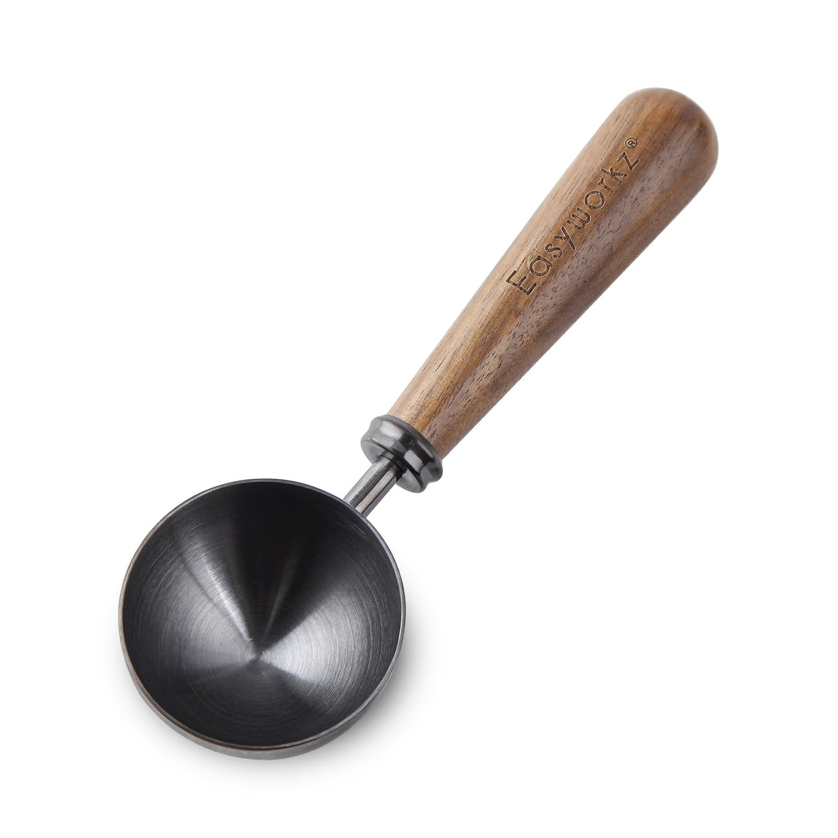 Easyworkz Retro Stainless Steel Coffee Scoop with Walnut Handle 10g / 1 Tbsp Coffee Measuring Spoon, Rose Gold