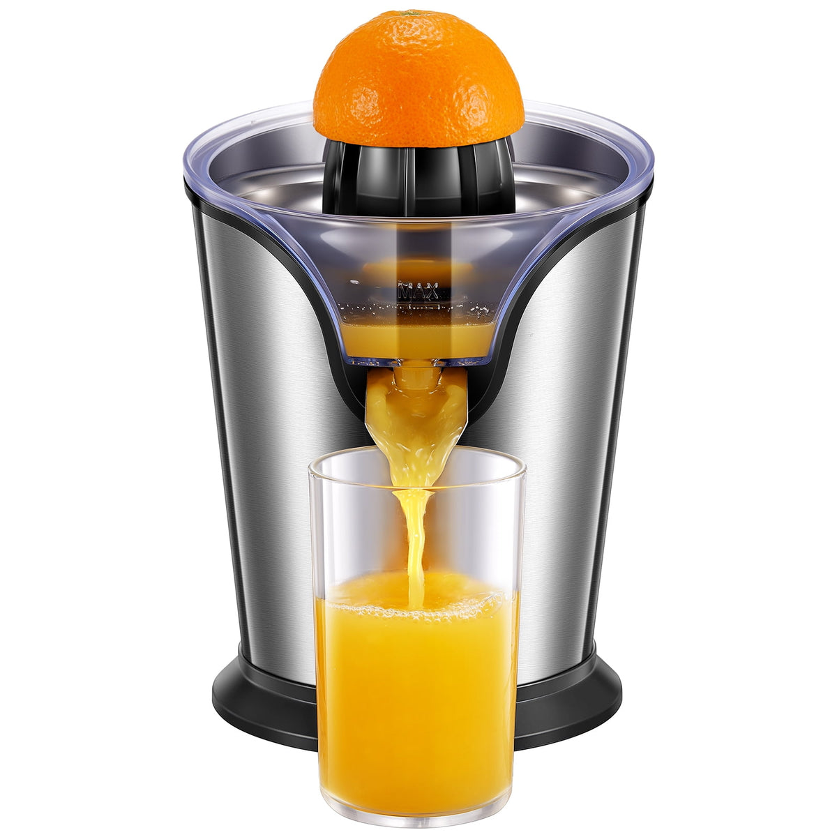 Electric Citrus Juicer, Orange Juicer Machine with 2 Size Cones, Stainless Steel Citrus Press Juicer for Orange Lemon
