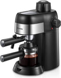 FOHERE Espresso Machine, 3.5 Bar 4 Cup Steam Espresso Machine Cappuccino Maker with Milk Frother