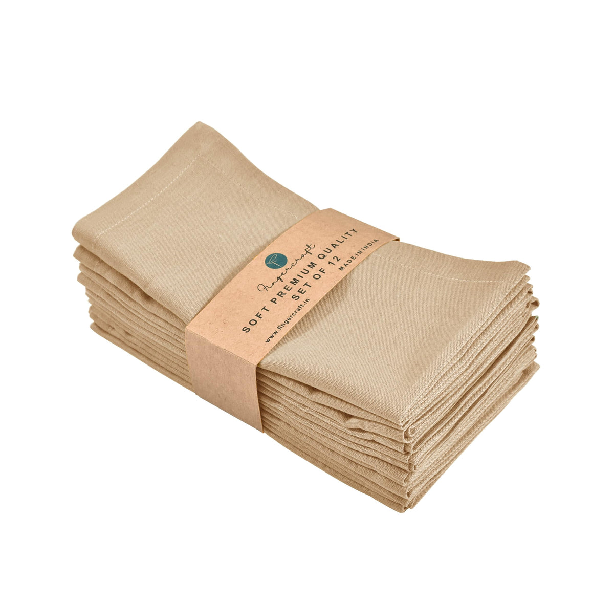 Fingercraft Cloth Napkin, Solid Color Cotton Linen Blend Table Napkins, Soft and Absorbent Fabric, Set of 12, Blush Pink
