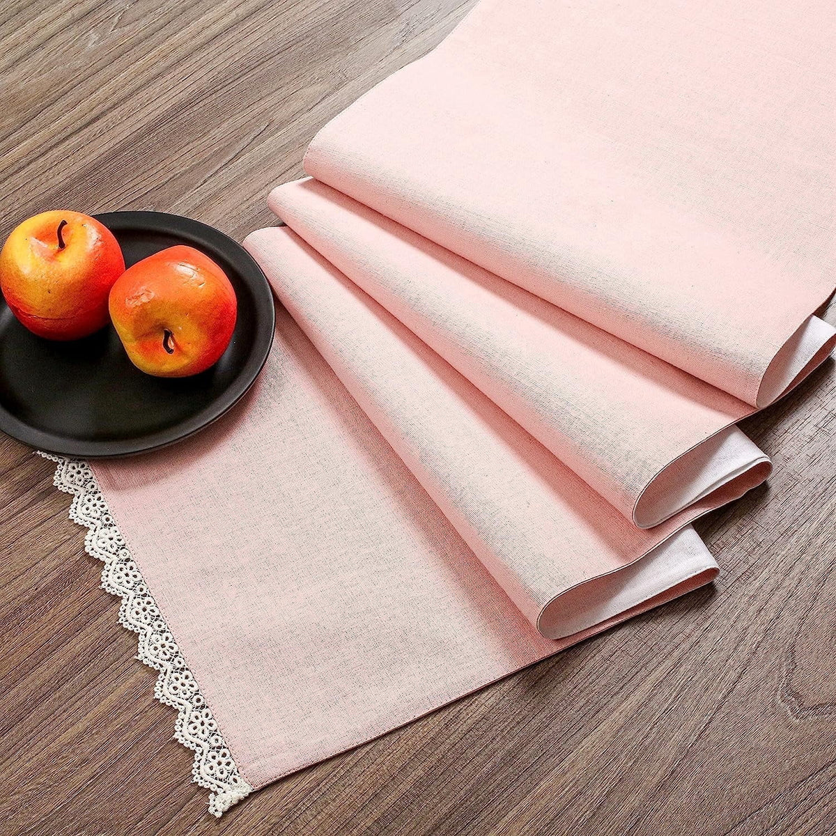 Fingercraft Table Runners, Cotton Dinner Table Centerpiece with Beautiful Premium Lace, Home and Dining Aqua-90
