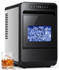 Flamemore Clear Countertop Ice Maker, 8 Crystal Clear 1.2" Large Craft Ice Cubes in 20 Mins, Portable Ice Machine with Self-Cleaning for Home Bar, Whiskey & Cocktails