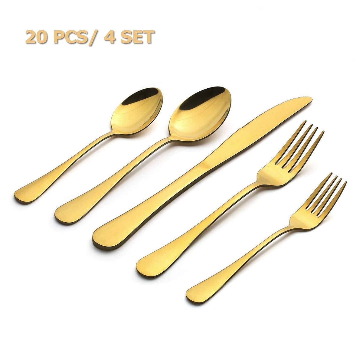 Black Silverware Set, Vesteel 20 Piece Stainless Steel Flatware Cutlery Set for 4, Mirror Finish, Dishwasher Safe