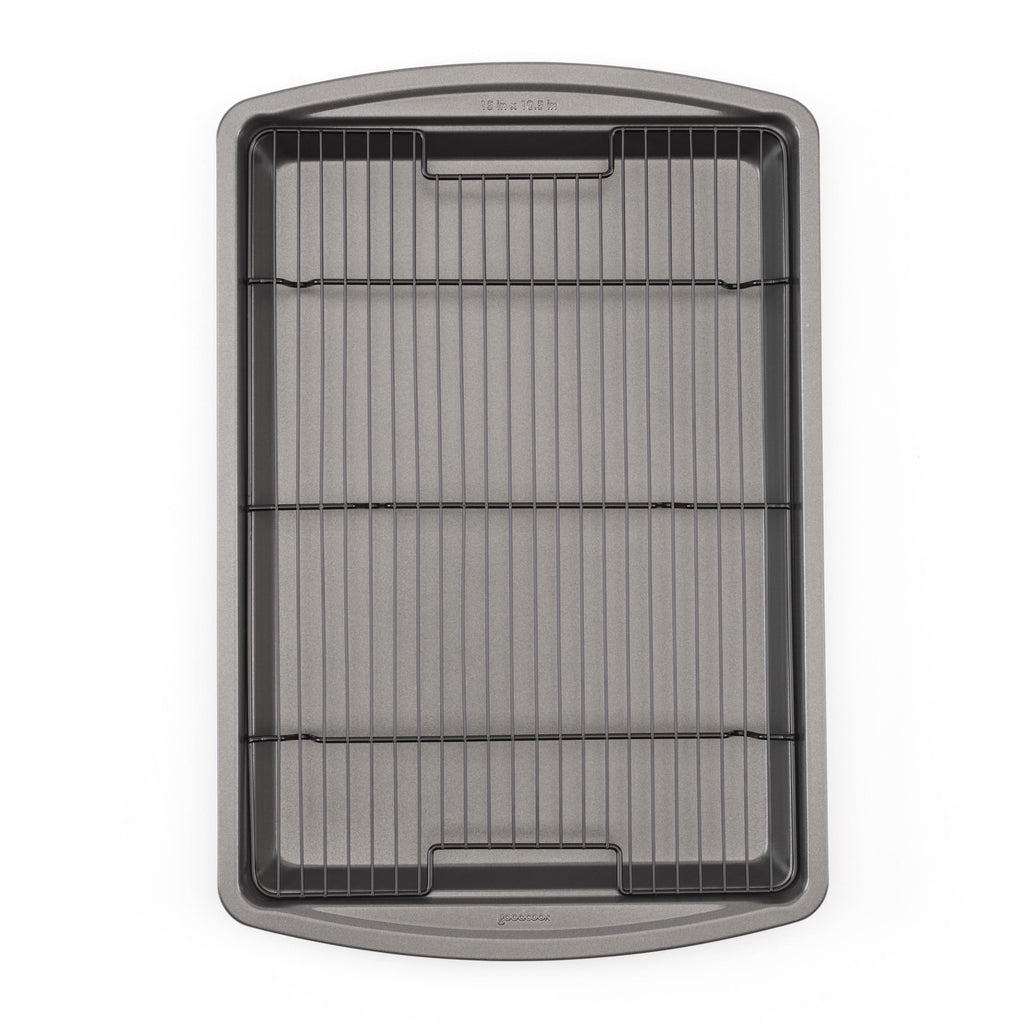 GoodCook 15” x 10.5” Nonstick Carbon Steel Baking Pan & Raised Wire Rack