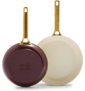 GreenPan Reserve Ceramic Nonstick 10" and 12" Frypan Set | Burgundy