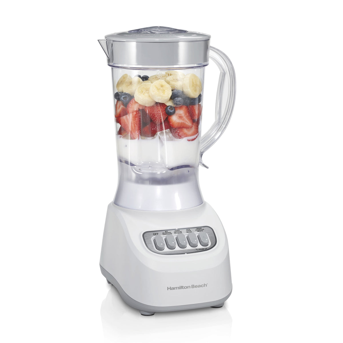 Hamilton Beach Smoothie Blender, 48 oz BPA-Free Jar 650 W 12-Function Countertop Blender for Kitchen, Black