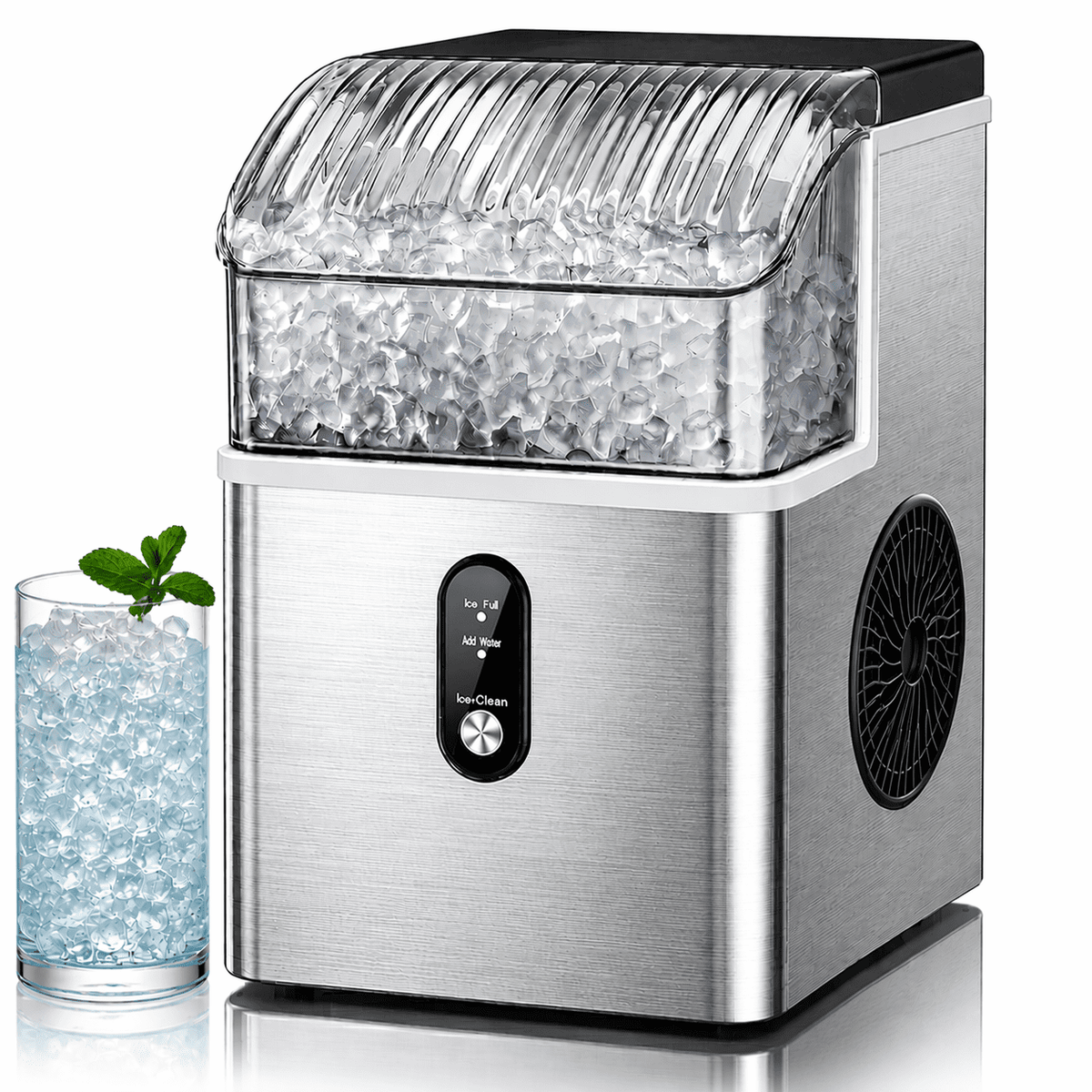 Havato Nugget Ice Maker , 35lbs/24H Soft Chewable Sonic Ice Machine, Self-Cleaning, Quiet Operation,Black