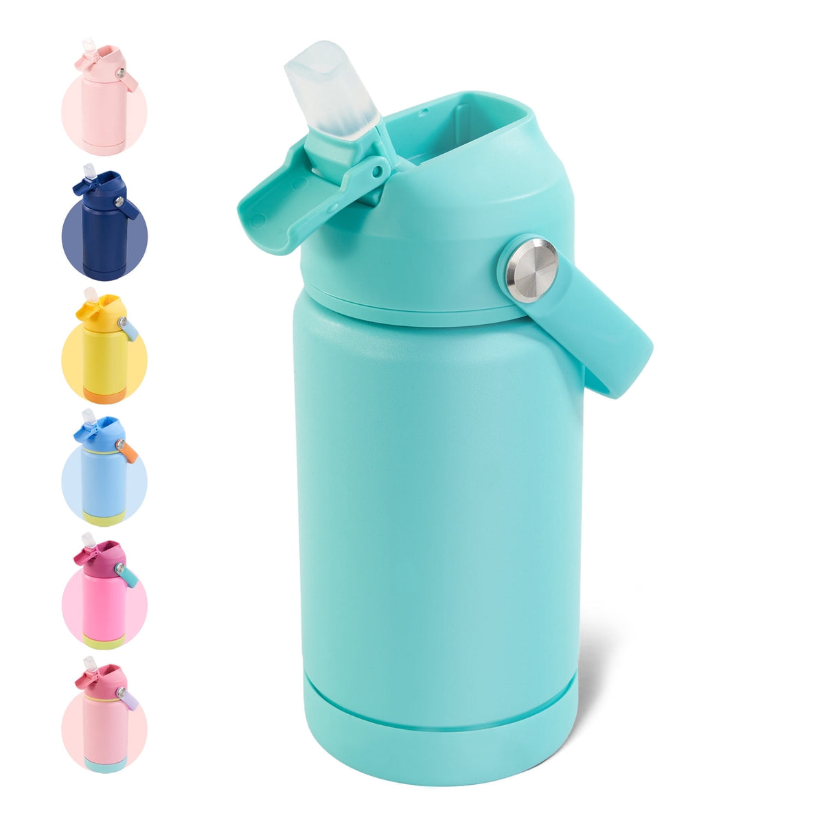 Hawsaiy 12oz Kids Insulated Water Bottle with Straw Lid, Leak-Proof Stainless Steel BPA-Free Thermos for School Boys and Girls