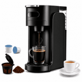 Icreopro Single Serve Coffee Maker, 2-in-1 Pod and Ground Coffee Brewer with Reusable Filter, 14 oz Water Reservoir, Fast Heat-Up, Black