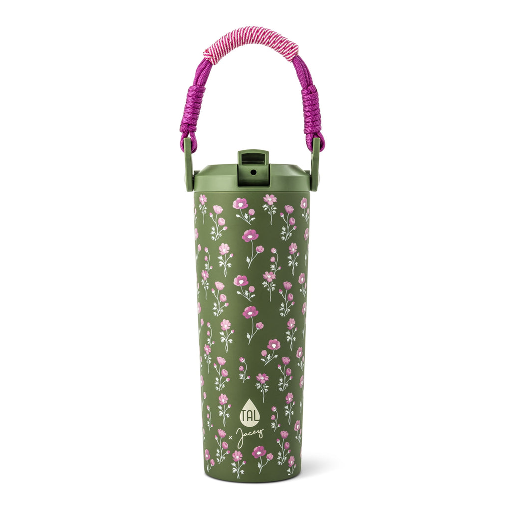 Jacey Duprie x TAL Hudson 24oz Stainless Steel Water Bottle with Paracord Handle, Jardin