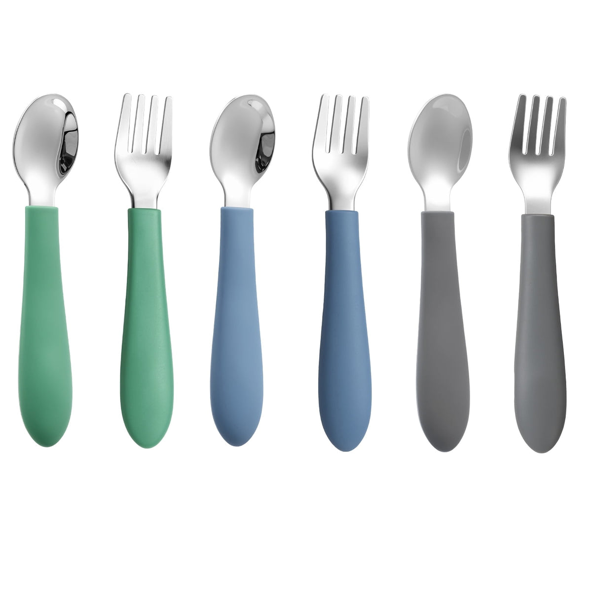 Jetcloudlive 10 Pieces Kids Silverware Set, Stainless Steel Toddler Utensils, Rainbow Kids Cutlery Set, Kids Forks and Spoons Includes 5 Forks, 5 Spoons