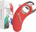 Kitchen Mama Epic One Magnetic Multifunction Opener: Beer, Soda Can, Pull Tab, Jar Opener (Red)
