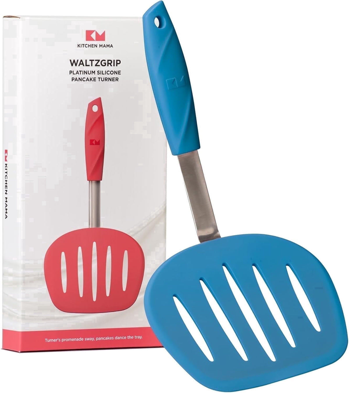 Kitchen Mama WaltzGrip Platinum Silicone Pancake Spatula Turner (Gray)