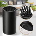 MYVIT Kitchen Knife Holder without Knives Round Empty Knife Block Holder for Countertop Storage Organizer,Black