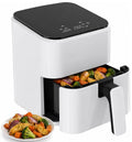 LIFERECORD 3QT Compact Air Fryer, Touch Panel, 800W, 160-400°F, Auto Shut-Off & Overheat Protection, White, for Single/Small Family