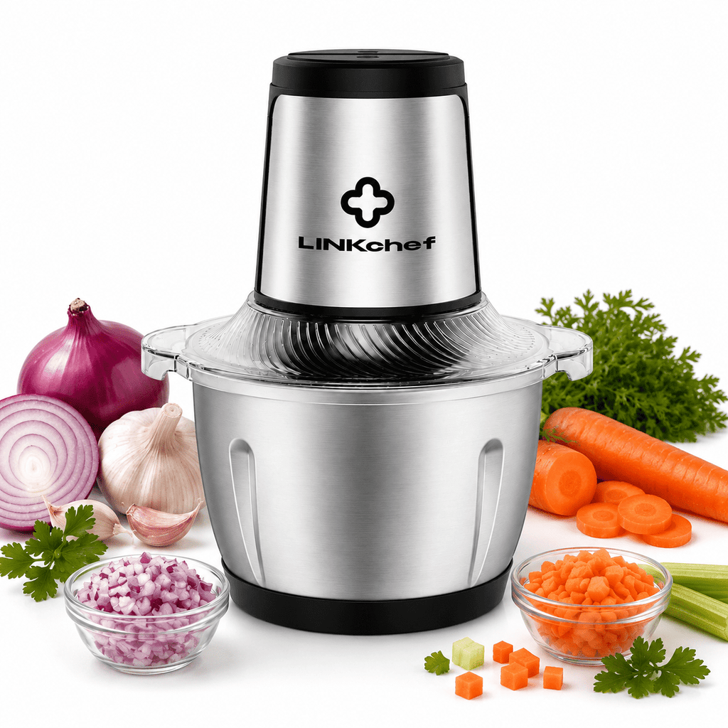 LINKChef 6-Cup Food Processor, Electric Food Chopper & Meat Grinder for Vegetables, Meat & Fruit，Dishwasher Safe