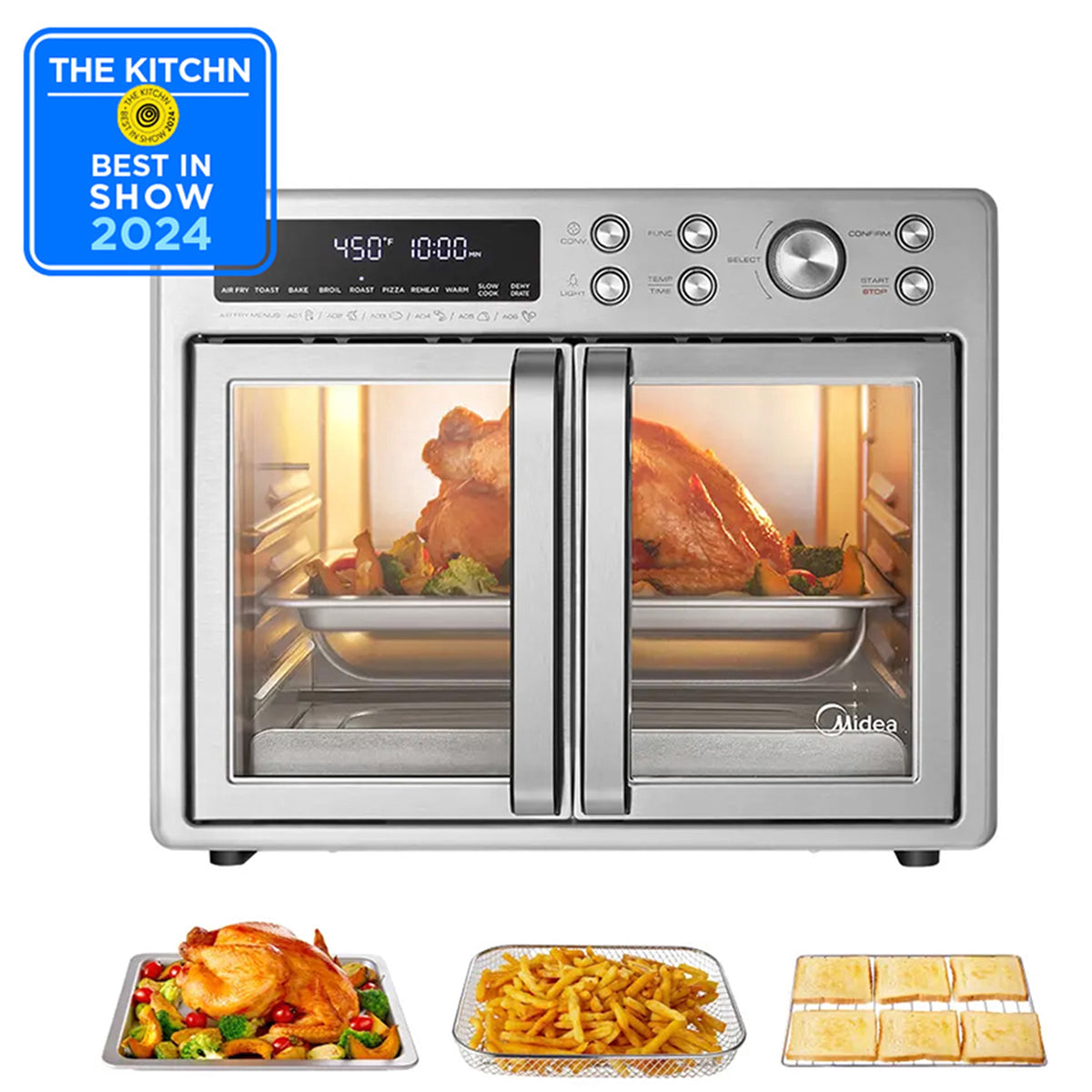 Midea Flexify French Door 1750W 26.4 Qt Black Toaster Oven