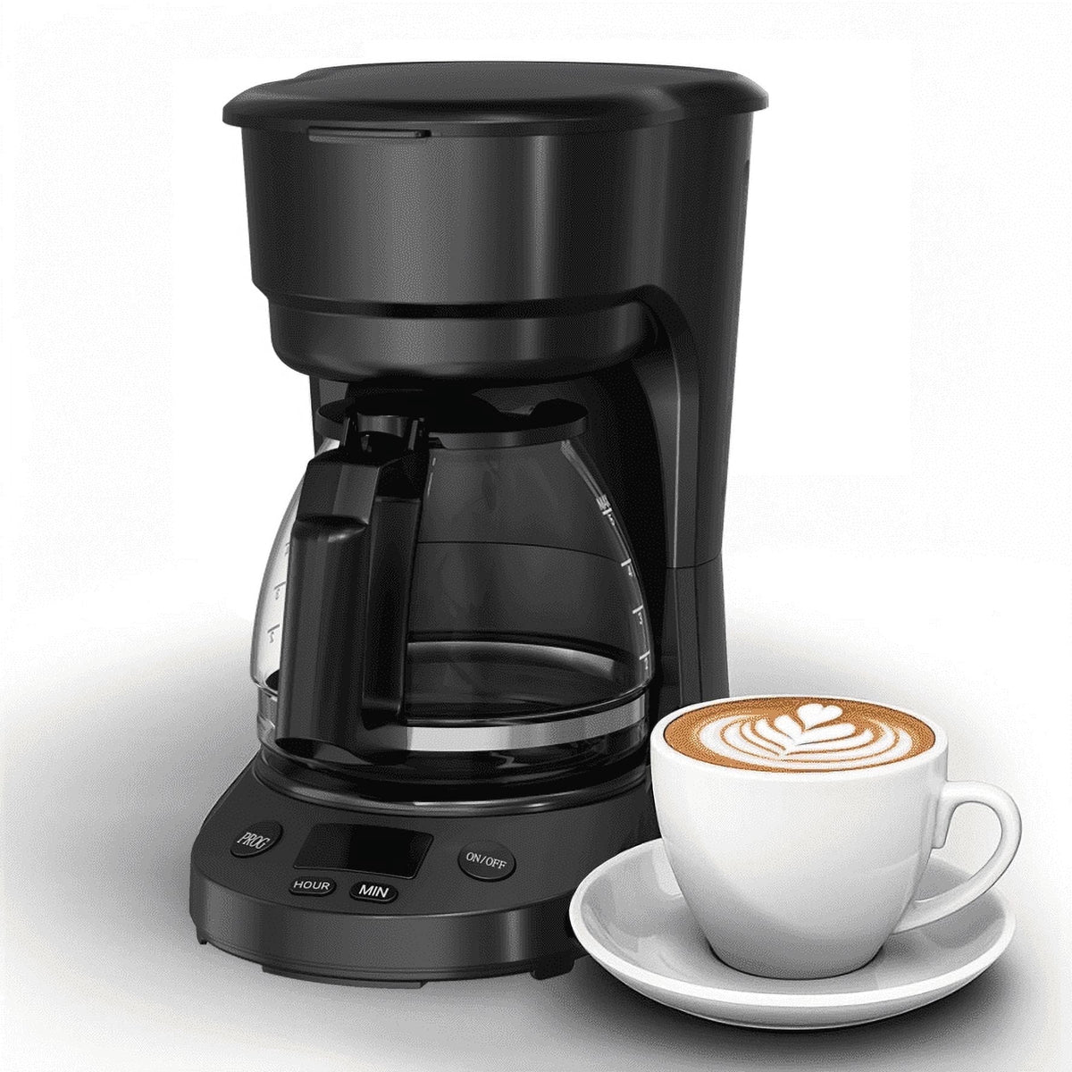 Moifoi Coffee Maker 2-in-1 Single Serve Coffee Machine, for K-Cup Coffee Capsule Pod, Ground Coffee Powder Brewer, Black