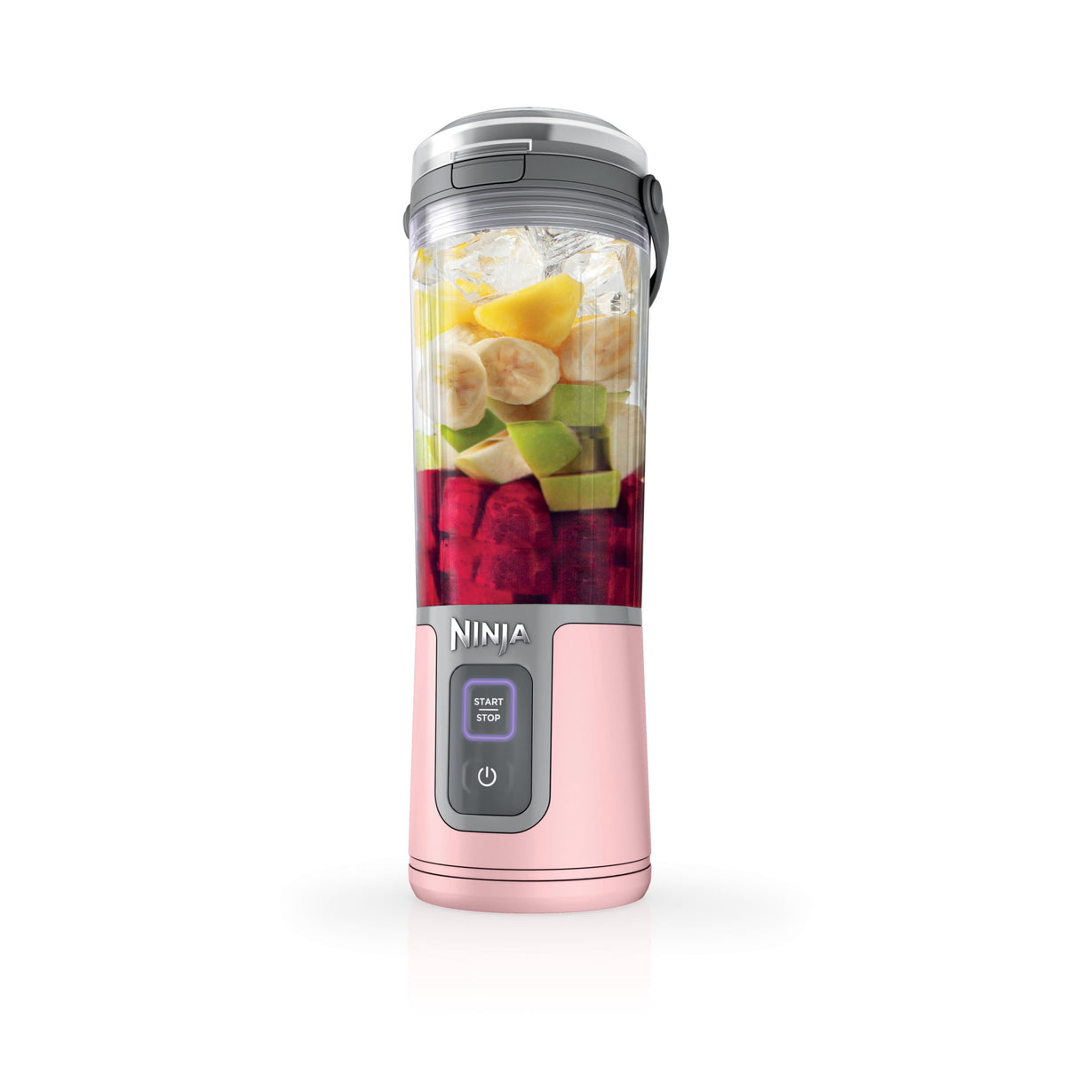 Ninja Blast Portable Personal 18 Oz Blender w/ Leak Proof Lid & Easy Sip Spout, Rechargeable Base, BC150PK Pink