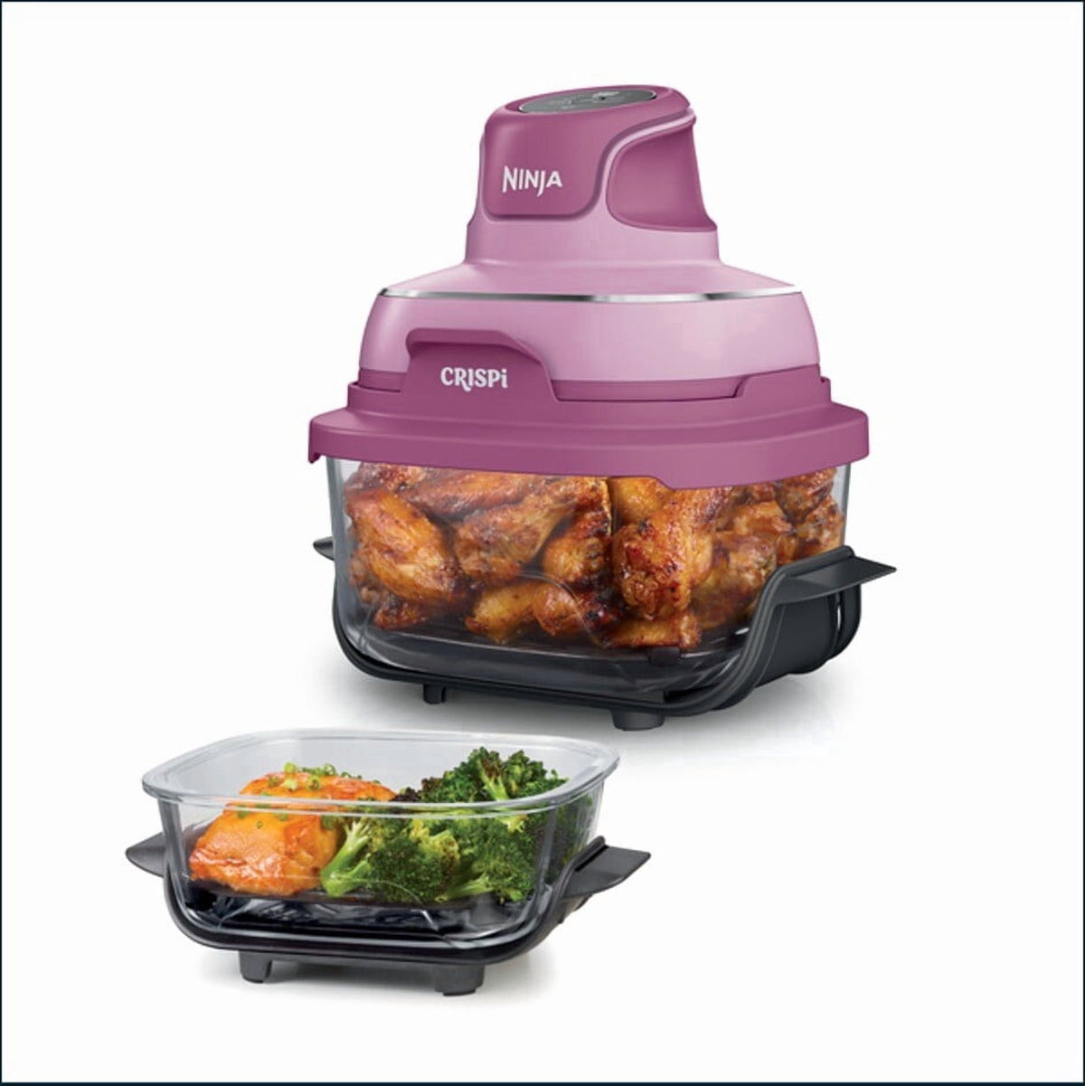 Ninja Crispi Glass Air Fryer 4-Qt, 4-in-1, Air Fry Bake Recrisp, Portable, Dishwasher Safe, FN101ST Stone