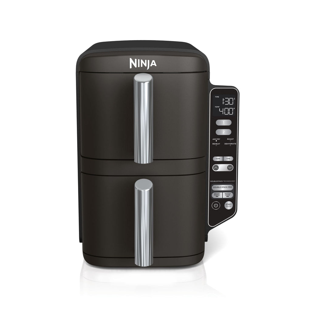 Ninja DoubleStack Air Fryer 8-Qt, 2 Baskets, Cook 4 Foods at Once, Space Saving, 4-in-1, SL200 Black