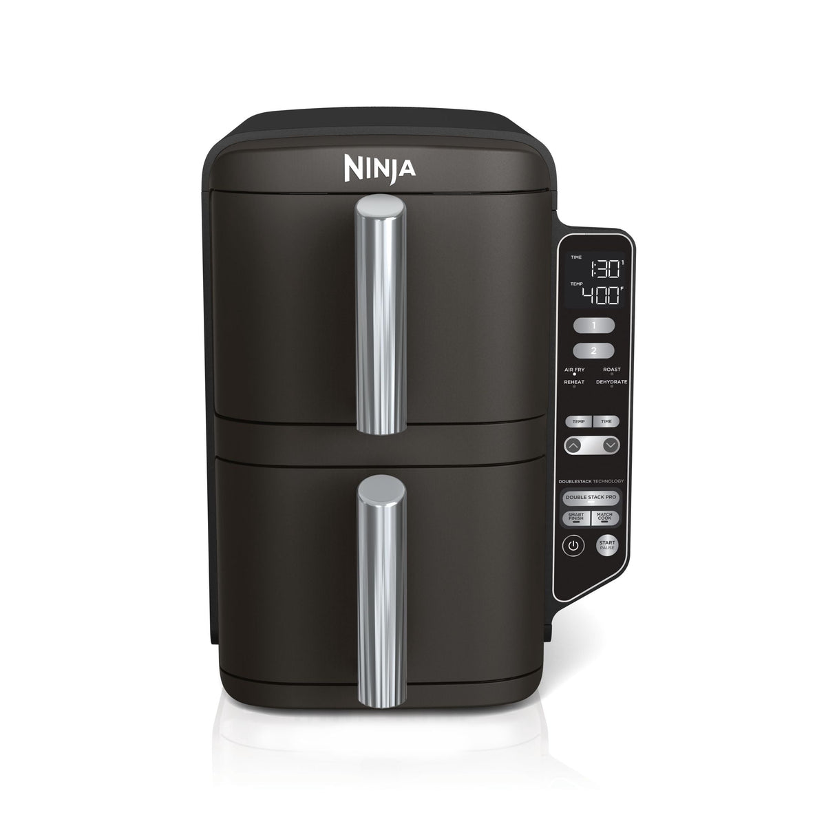 Ninja DoubleStack Air Fryer 8-Qt, 2 Baskets, Cook 4 Foods at Once, Space Saving, 4-in-1, SL200 Black