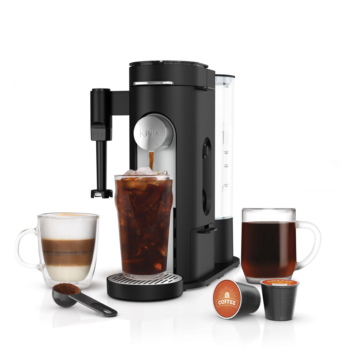 Ninja Pods & Grounds Specialty Single-Serve Coffee Maker, K-Cup Pod Compatible, Built-In Milk Frother, PB051SG, Sage Green