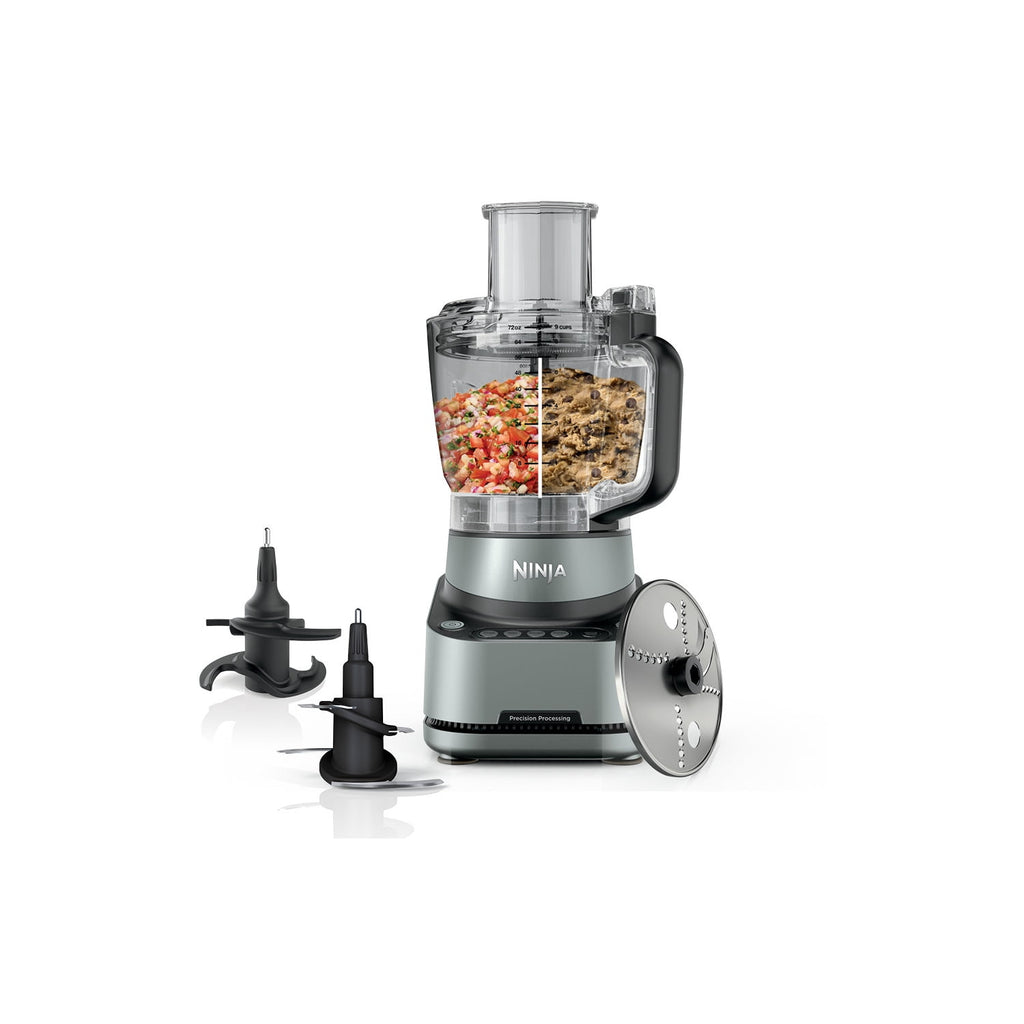 Ninja 9-Cup Food Processor, 4 Auto-iQ Presets, Reversible Slicing/Shredding Disc, BZ601, Silver