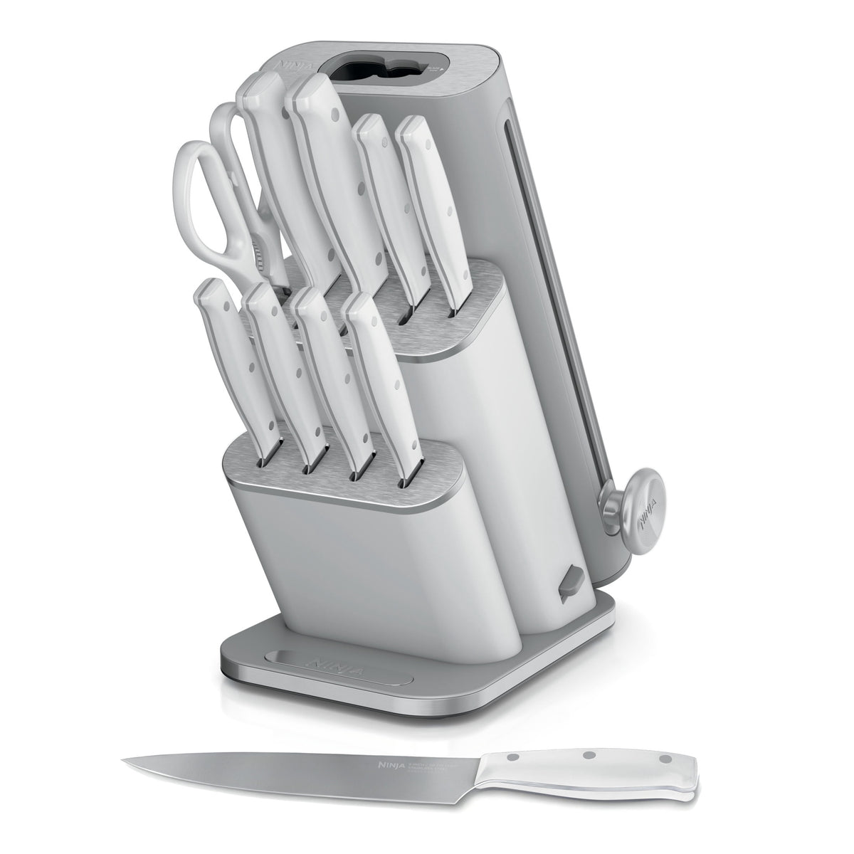 Ninja NeverDull Razor-Sharp 11-Piece Knife System with Removable Sharpener, Laser-Cut Blades, NK12011BL1, Cyberspace