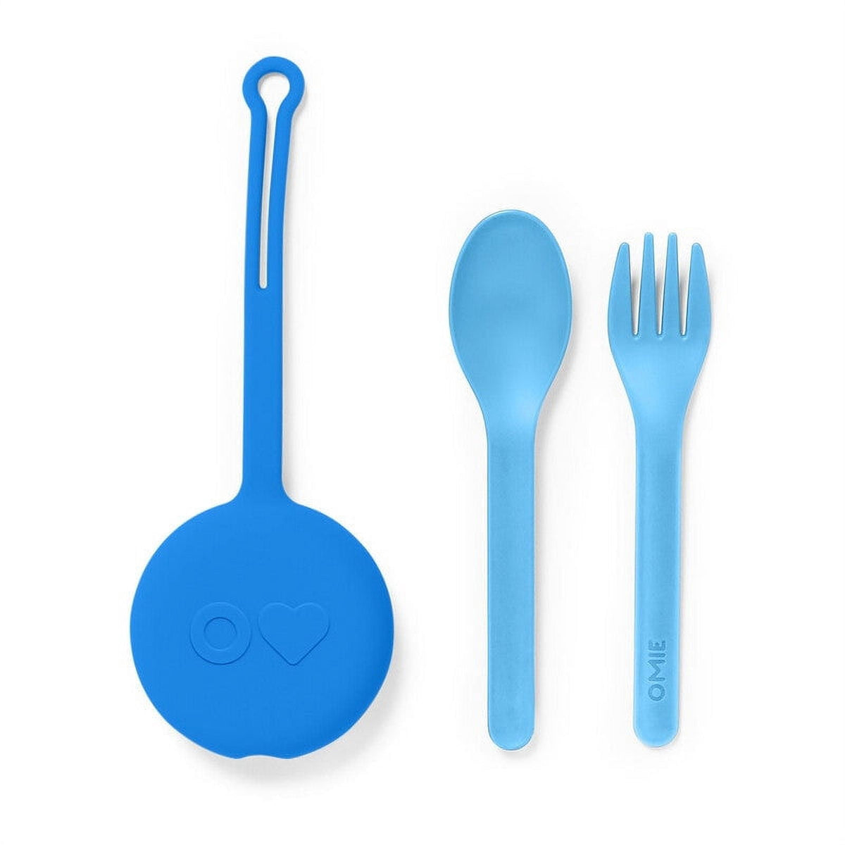 OmieBox OmiePod Kids Utensils Set with Case - 2 Piece Plastic, Reusable Fork and Spoon Silverware with Pod for Kids, Travel, Lunch Boxes - Bubble Pink by OmieLife