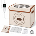 MYMULIKE Foldable Bread Proofing Box, 600D Oxford 50-113°F Temp Control & 48H Timer, 3-Side Heat Steel Rack for Sourdough, Bread, Pizza, Yogurt, Kombucha