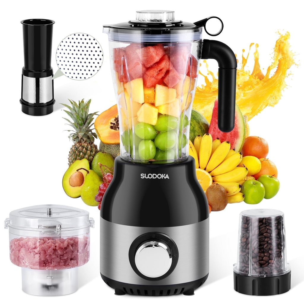 Suodoka Countertop Blender Food Processor Combo, 4 in 1 Kitchen Electric Blender/Grinder/Chopper,New