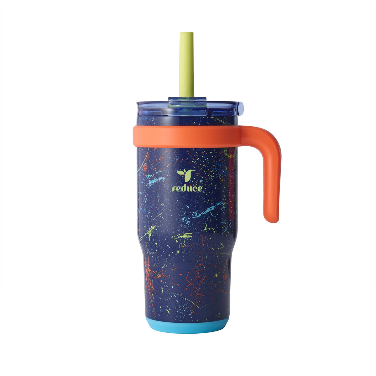 Reduce Coldee Kids Insulated Tumbler with Straw, 18oz Stainless Steel Spill-Proof Cup with Handle, Smiles