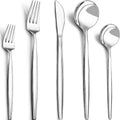 Silverware Set for 8, 40 Pieces Stainless Steel Flatware Set, Tableware Cutlery Set for Home and Restaurant, Knives, Forks, Spoons, Mirror Polished, Dishwasher Safe, Silver