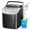 Simzlife Countertop Ice Maker, 26 Lbs/24H, 9 Bullet-Shaped Ice Cubes in 6 Minutes, Auto-Cleaning Ice Machine, Black